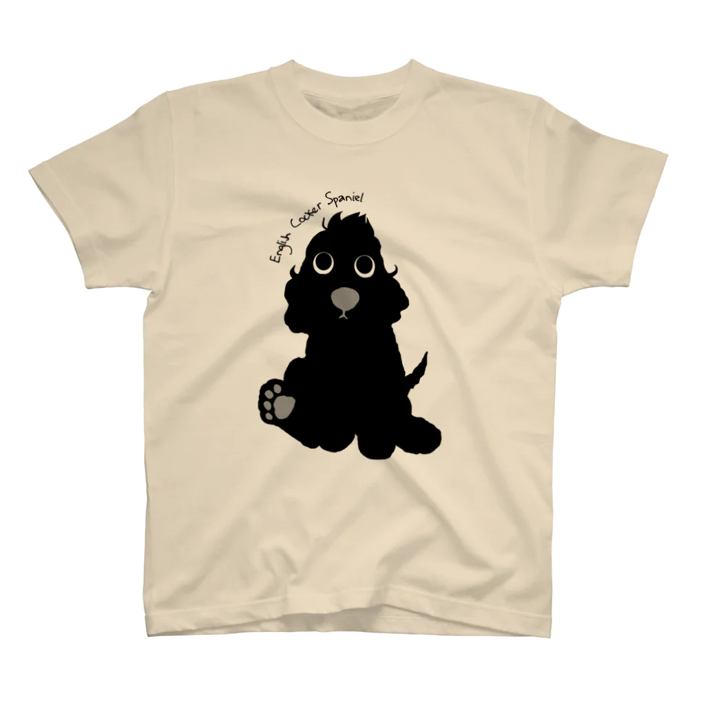 ごまいちのパピコッカー（ブラック） スタンダードTシャツ