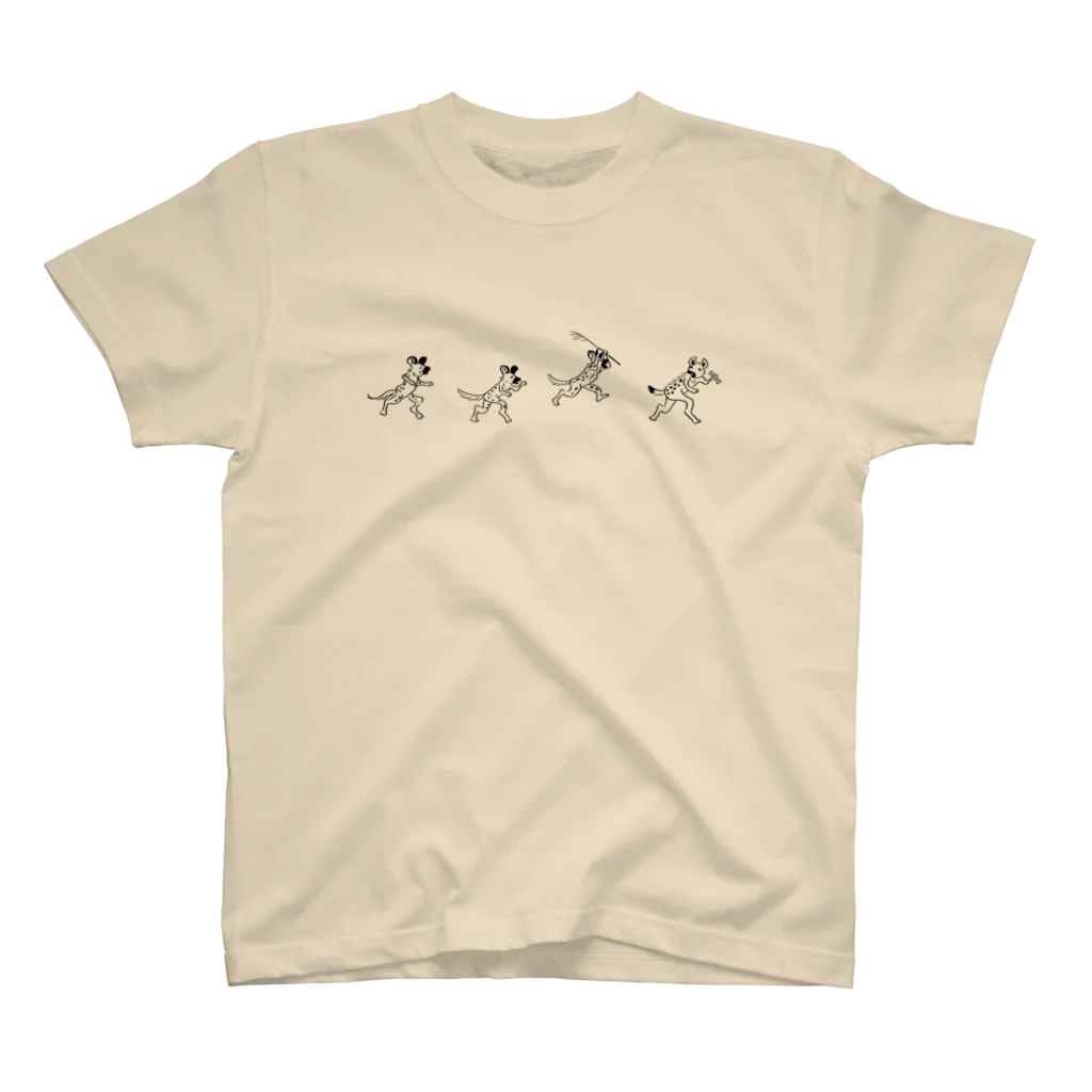 ぎんぺーのしっぽのサバンナ鳥獣戯画 スタンダードTシャツ