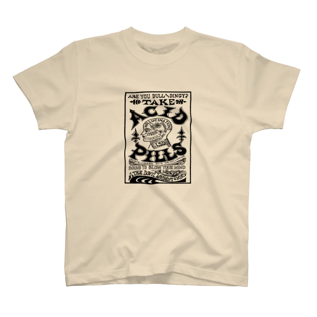 Bunny Robber GRPCのTAKE ACID PILLS_BLK スタンダードTシャツ