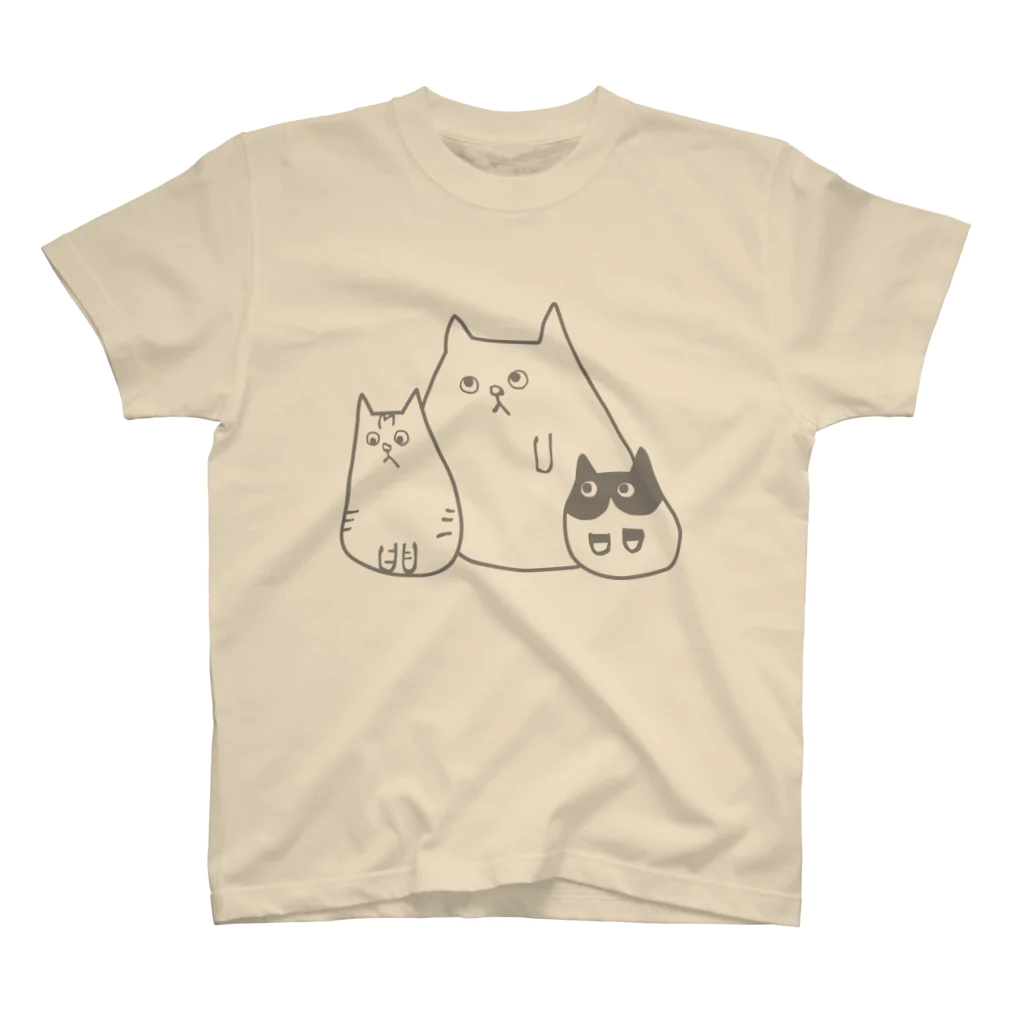 猫ひげ食堂のいつもの３猫 スタンダードTシャツ