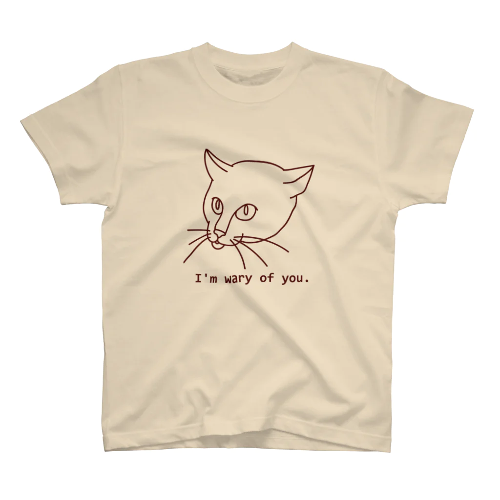 CHOTTOPOINTの警戒中の猫 スタンダードTシャツ