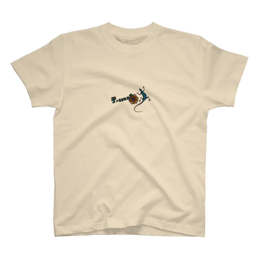 T-coun+ （ティーカン）のトカゲふらわーver.2 Regular Fit T-Shirt