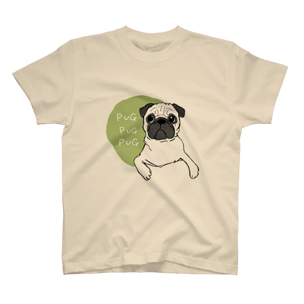 Ayumi HIdakaのPUGPUGPUG フォーン✖️グリーン スタンダードTシャツ