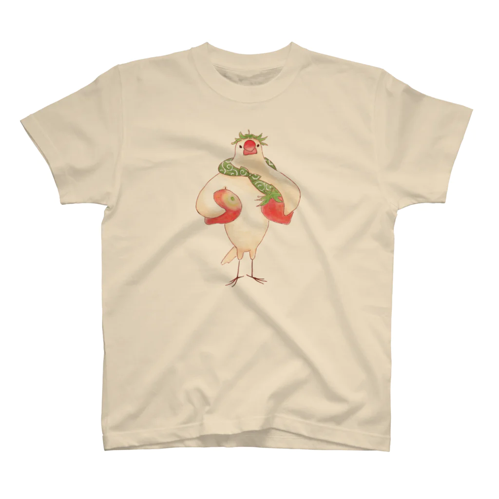 ふろしき文鳥のお店の苺のヘタ冠 Regular Fit T-Shirt