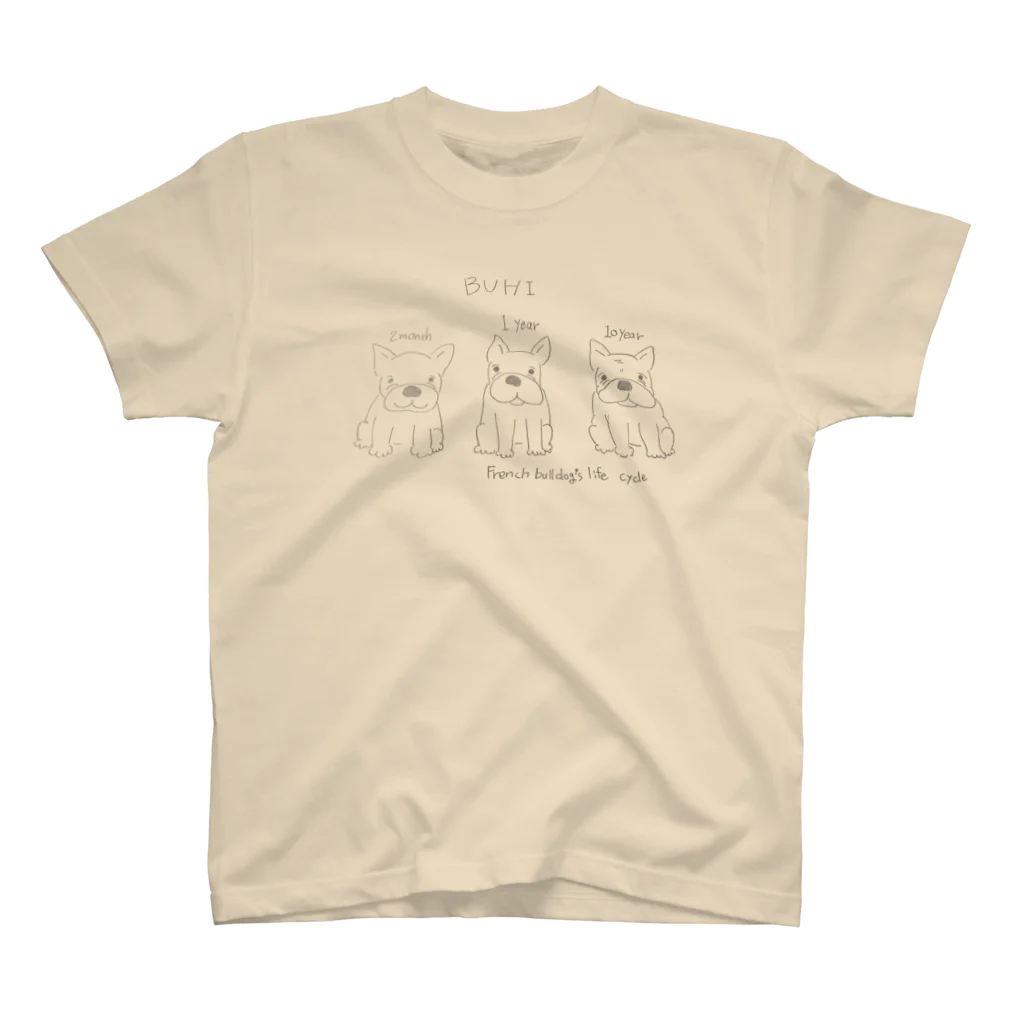 1zoo3のフレンチブルドッグの成長記録 スタンダードTシャツ