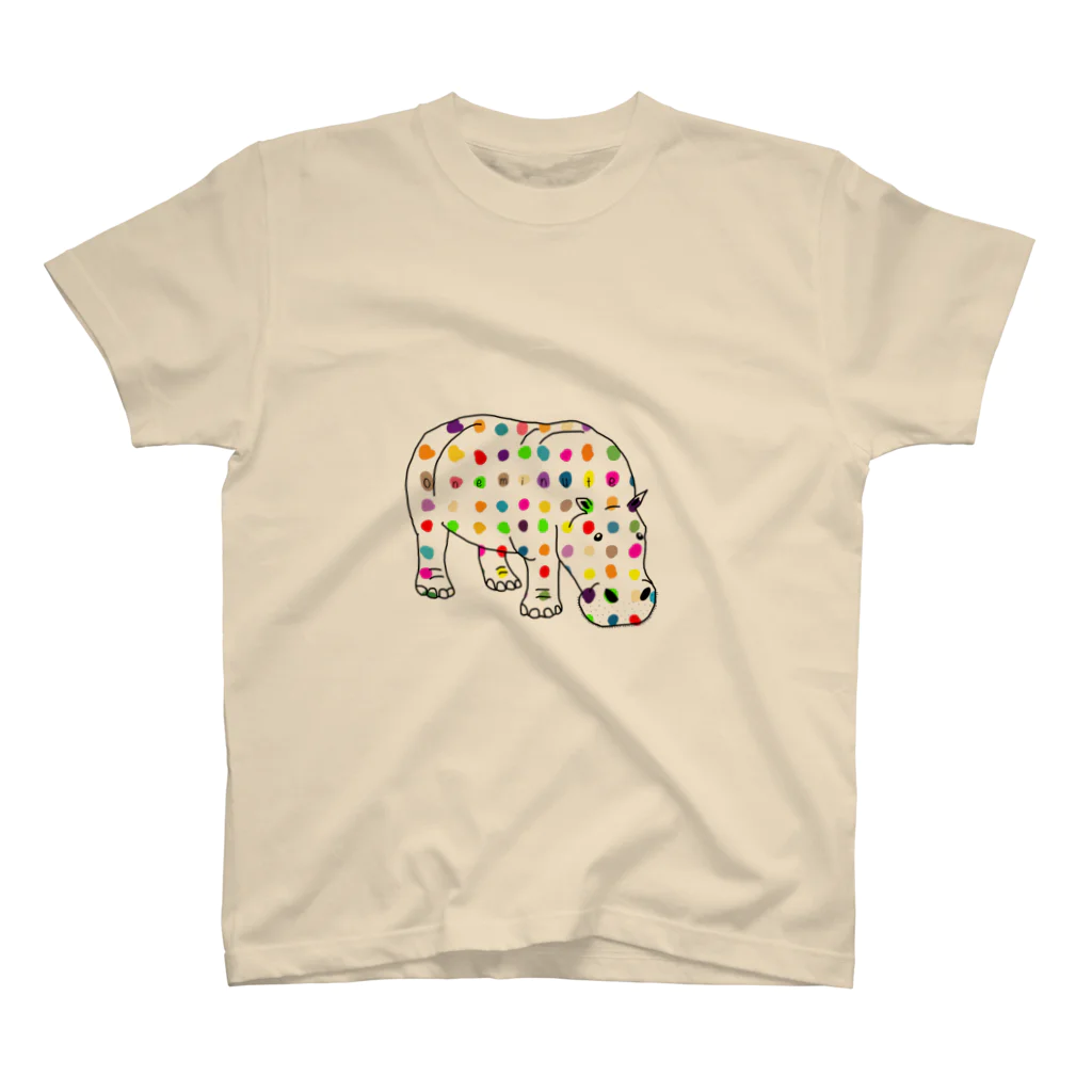 one minute shopのカラフルなカバ スタンダードTシャツ