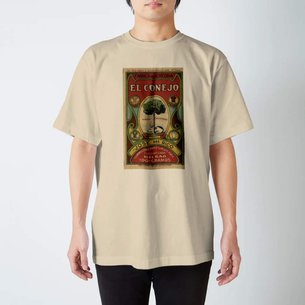 YS VINTAGE WORKSのスペイン・ビルバオ　1912年 EL CONEJO　木の下のウサギ スタンダードTシャツ