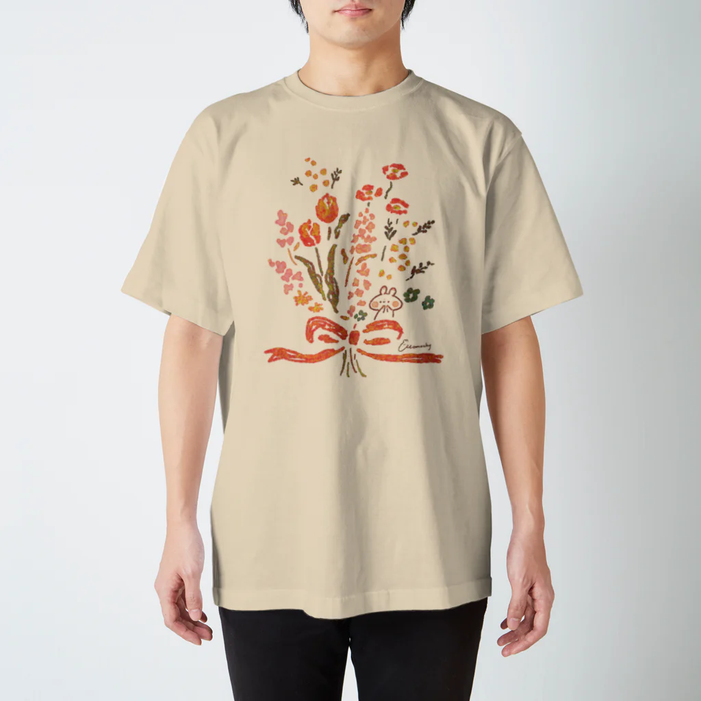 ＊momochy shop＊の花束とうさぎ スタンダードTシャツ