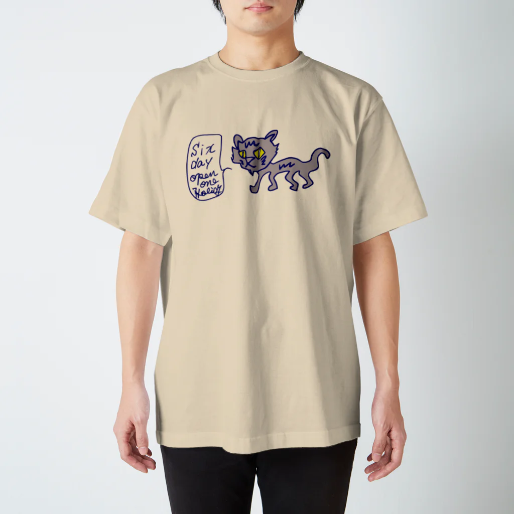 よかとロックの6日休む猫 スタンダードTシャツ