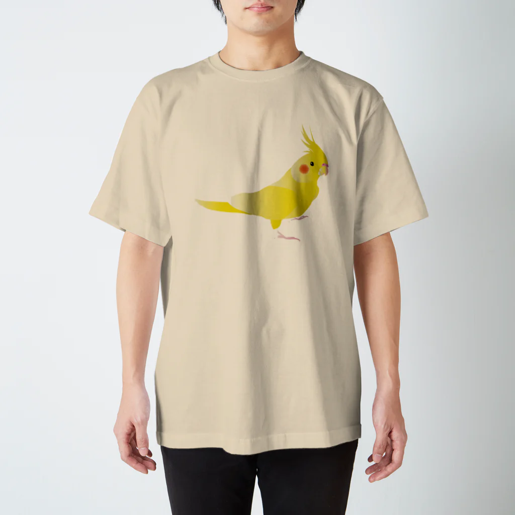 動物モチーフ雑貨店　うちのこのオカメインコ　イエロー スタンダードTシャツ