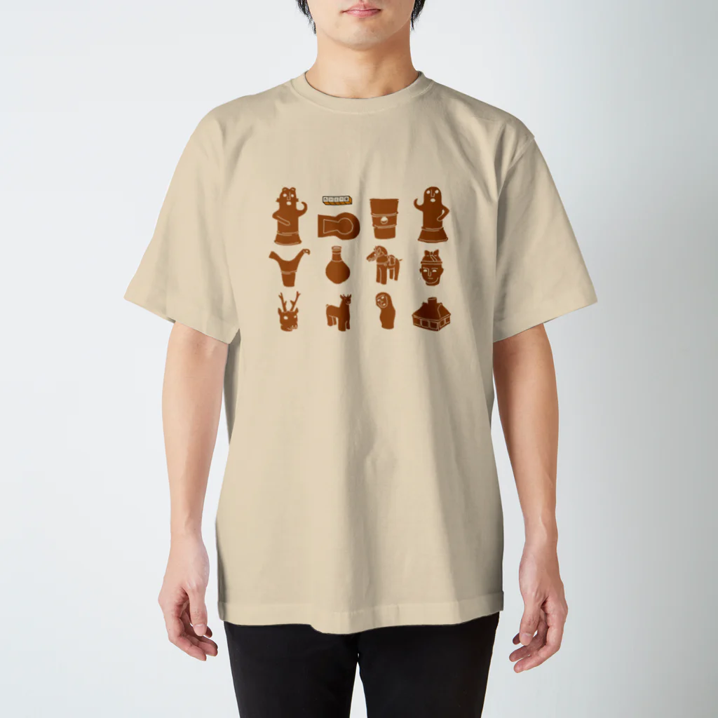 たいくつ堂　はにわグッズ屋さんの【たいくつ堂】はにわ大集合Tシャツ スタンダードTシャツ