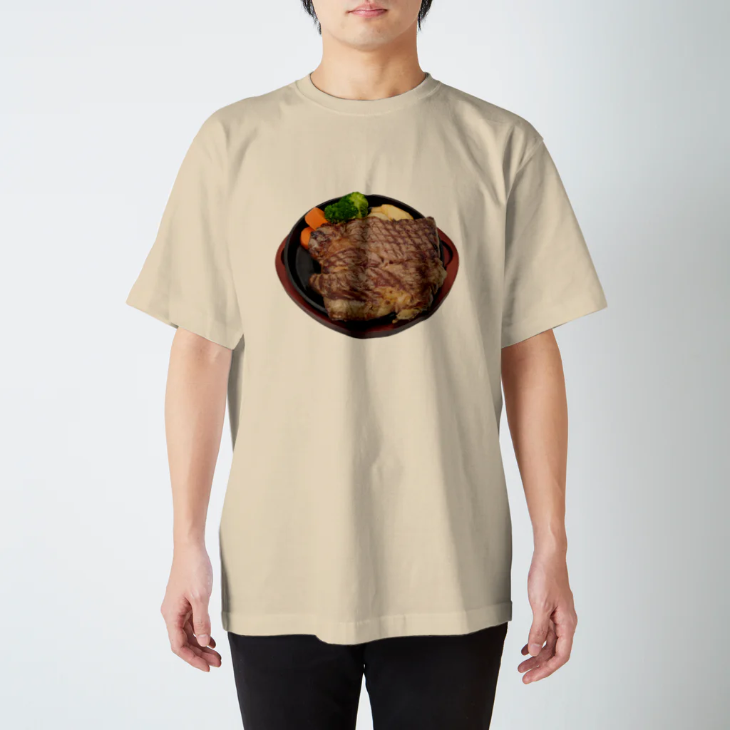 メシテロタイプ（飯テロTシャツブランド）の1ポンドステーキ スタンダードTシャツ