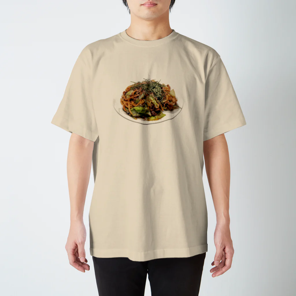 メシテロタイプ（飯テロTシャツブランド）の焼うどん スタンダードTシャツ