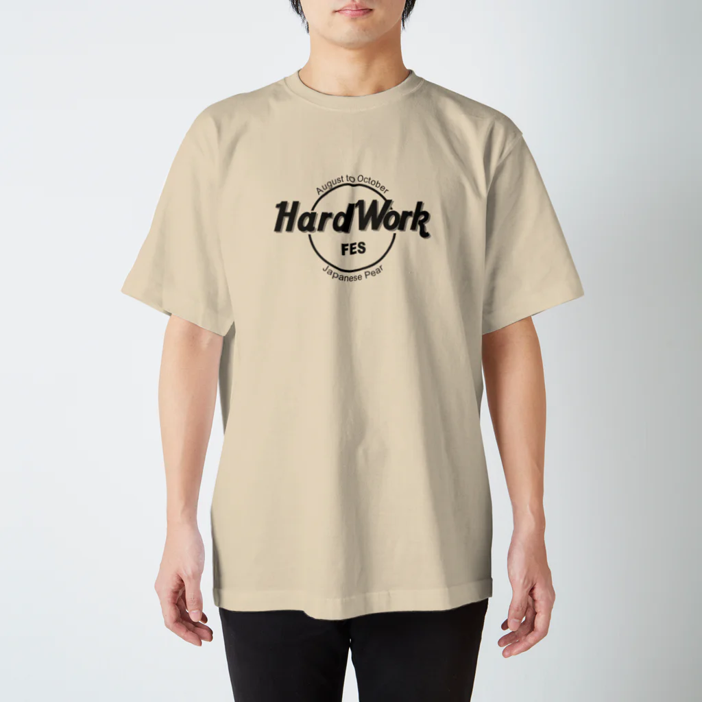 DESIGN 7483のHARD WORK FES Black Regular Fit T-Shirt