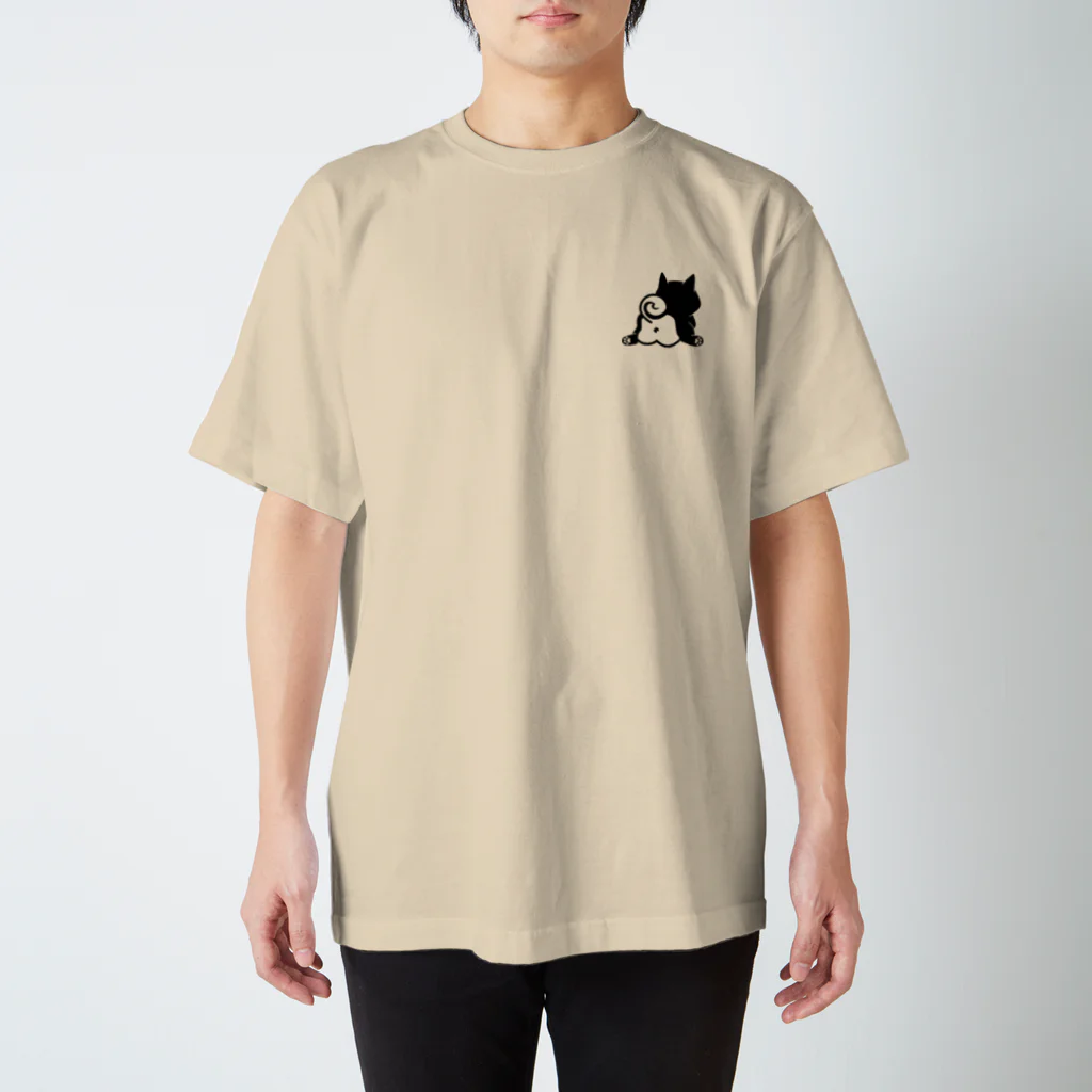 しっぽ堂のOchiri　ブラック Regular Fit T-Shirt