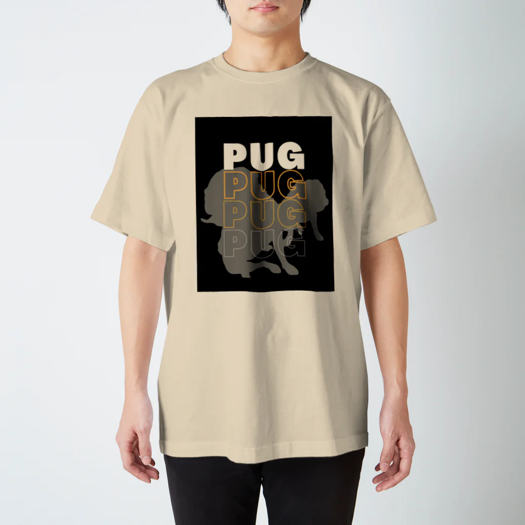 INULAVITAのPug silhouette スタンダードTシャツ