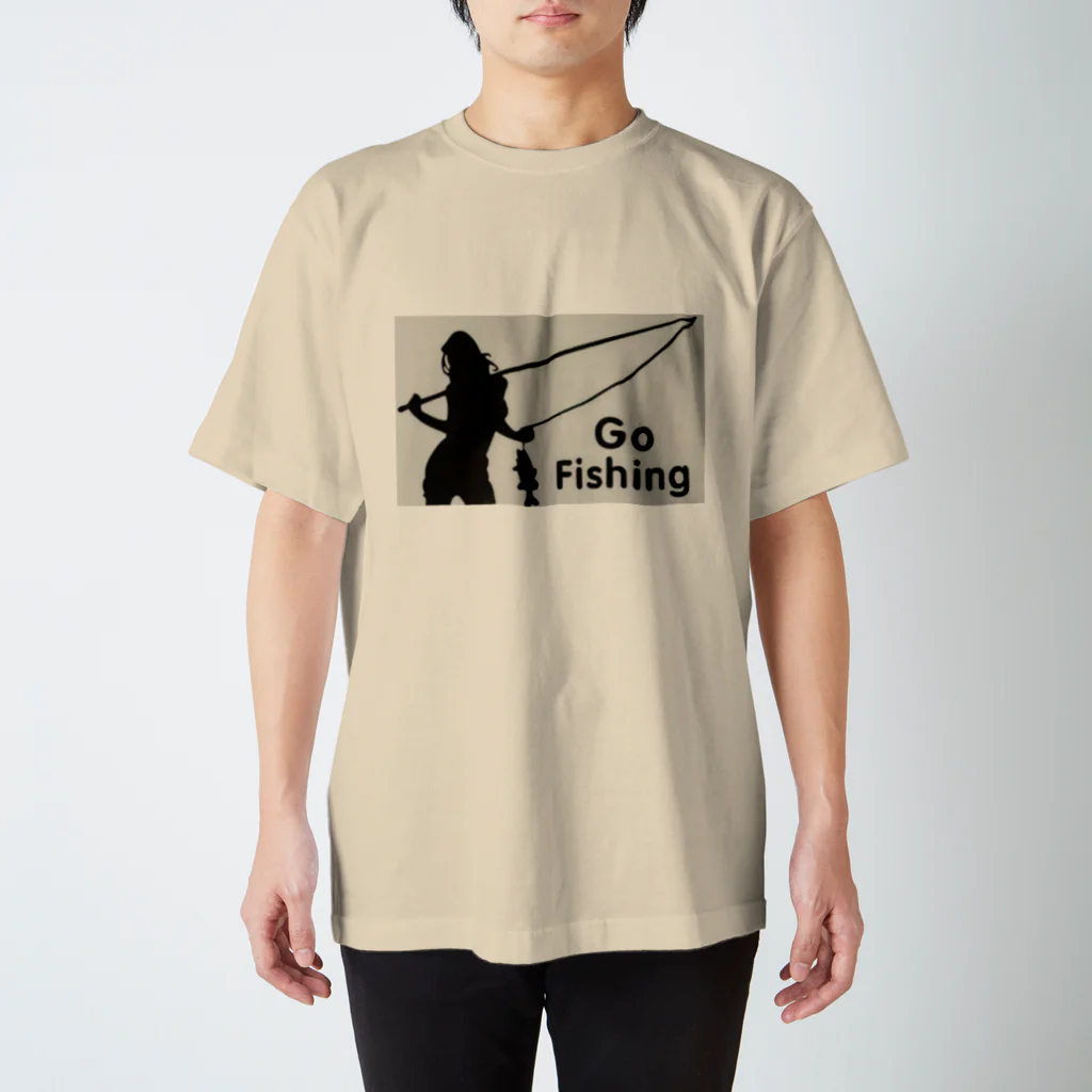 No Fishing No Life の釣り女子 Regular Fit T-Shirt