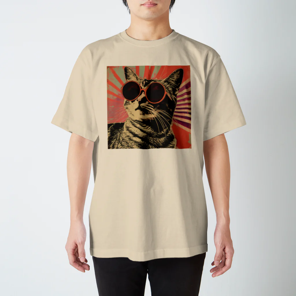 Feelin Shades Studioのサンライズ・スペクタクル・キャット スタンダードTシャツ