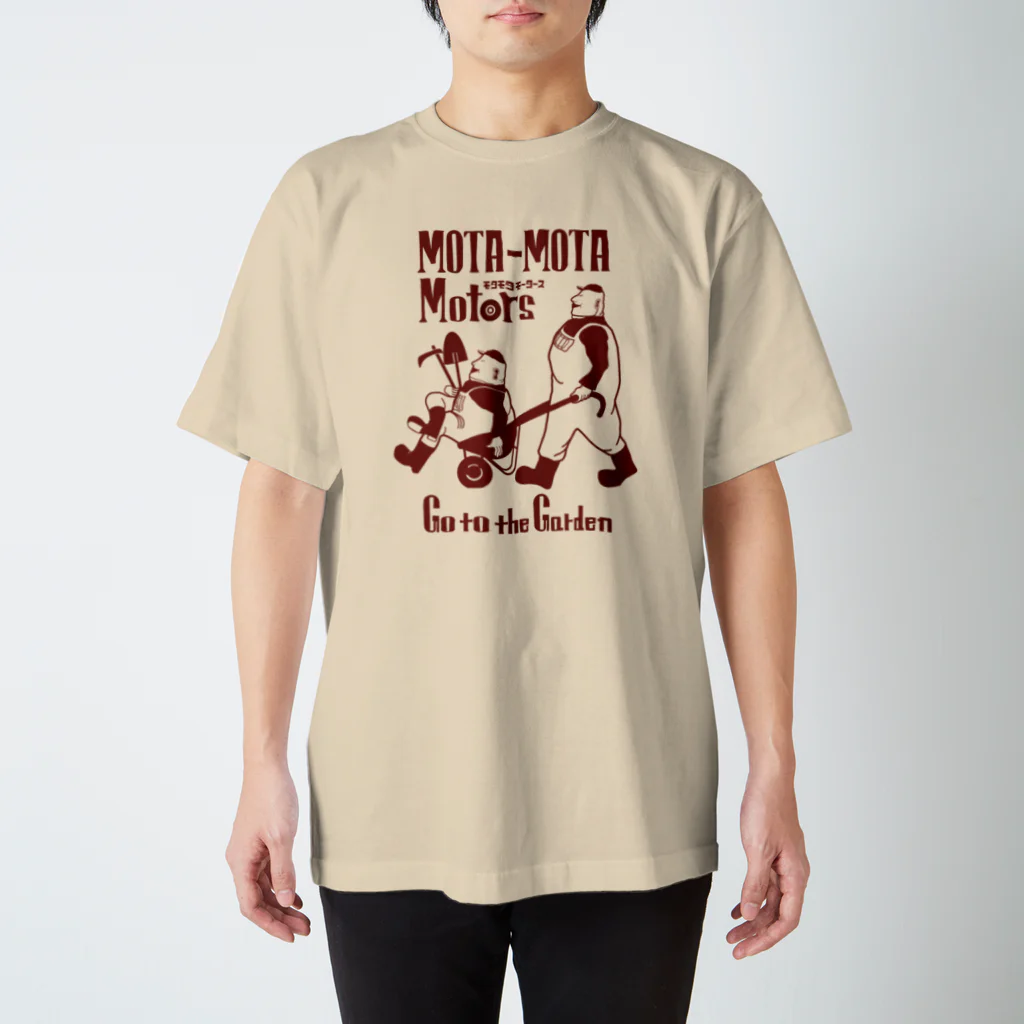 KIKUUUDESIGNのモタモタモータース- akacha Regular Fit T-Shirt