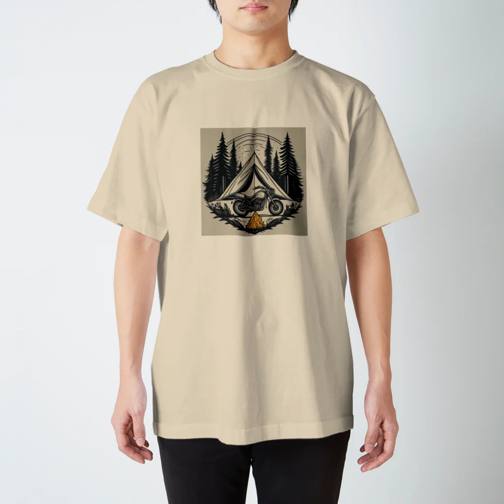 shime_savaのキャンプとバイク Regular Fit T-Shirt