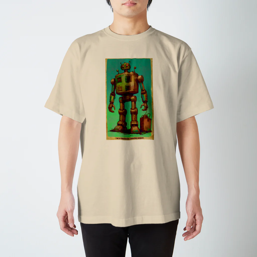 mirinconixの自由を求めるレトロなガラクタロボットくん Regular Fit T-Shirt