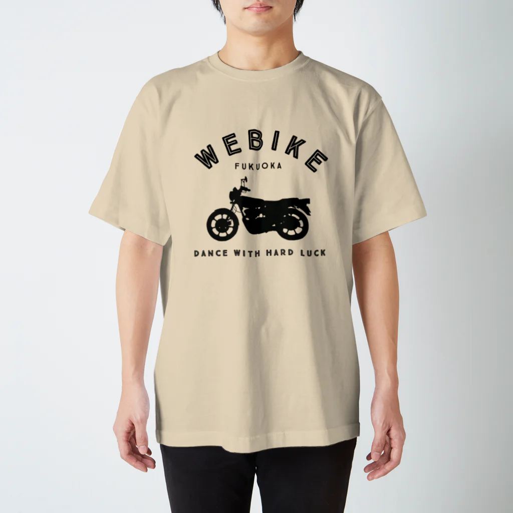 tetsyameowのWEBikeマブダチモデルフロントプリント（黒） スタンダードTシャツ