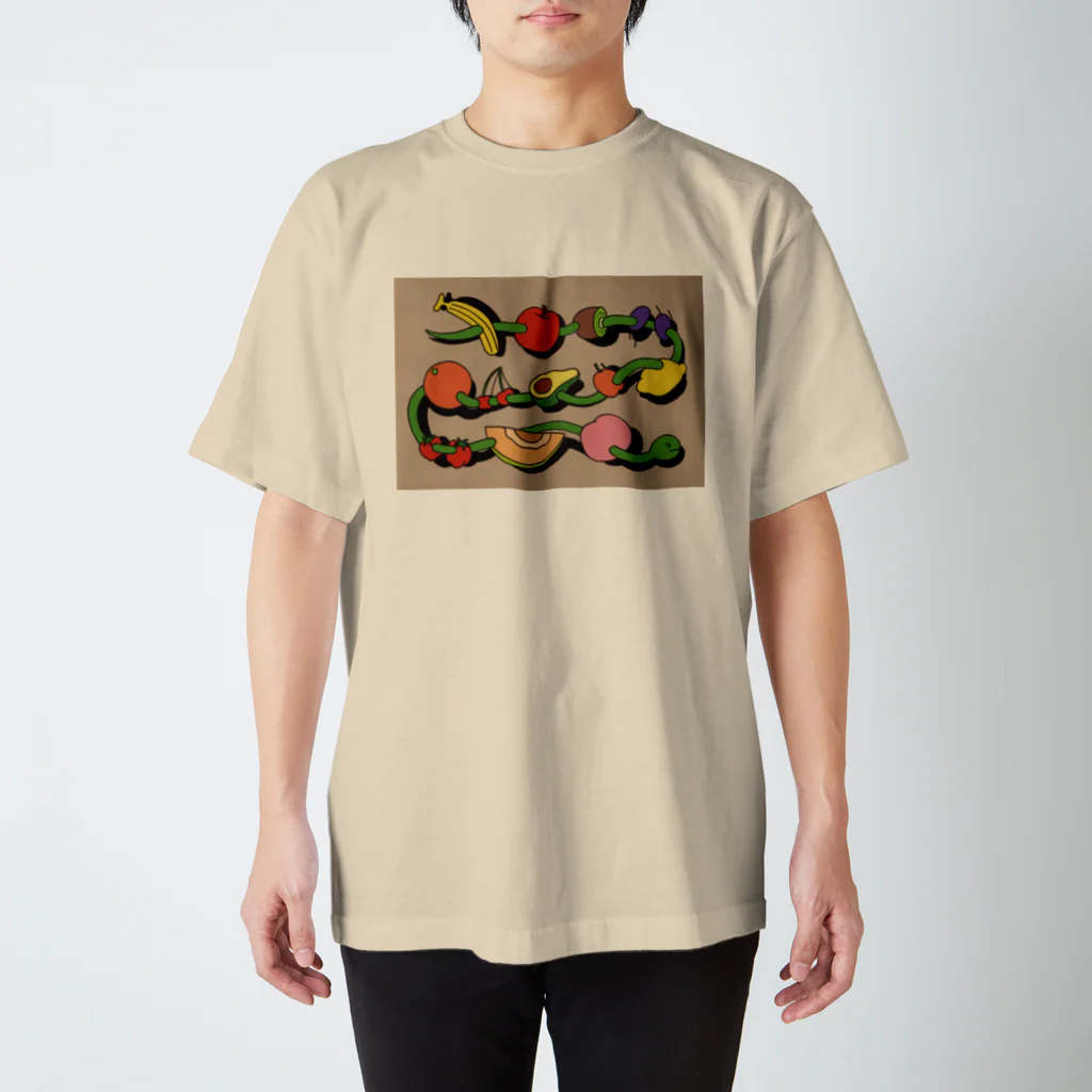 unpisのA SNAKE AND FRUITS スタンダードTシャツ