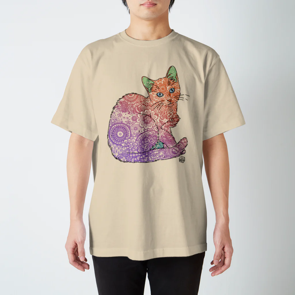 Cube屋のゼンタングルねこ② Regular Fit T-Shirt