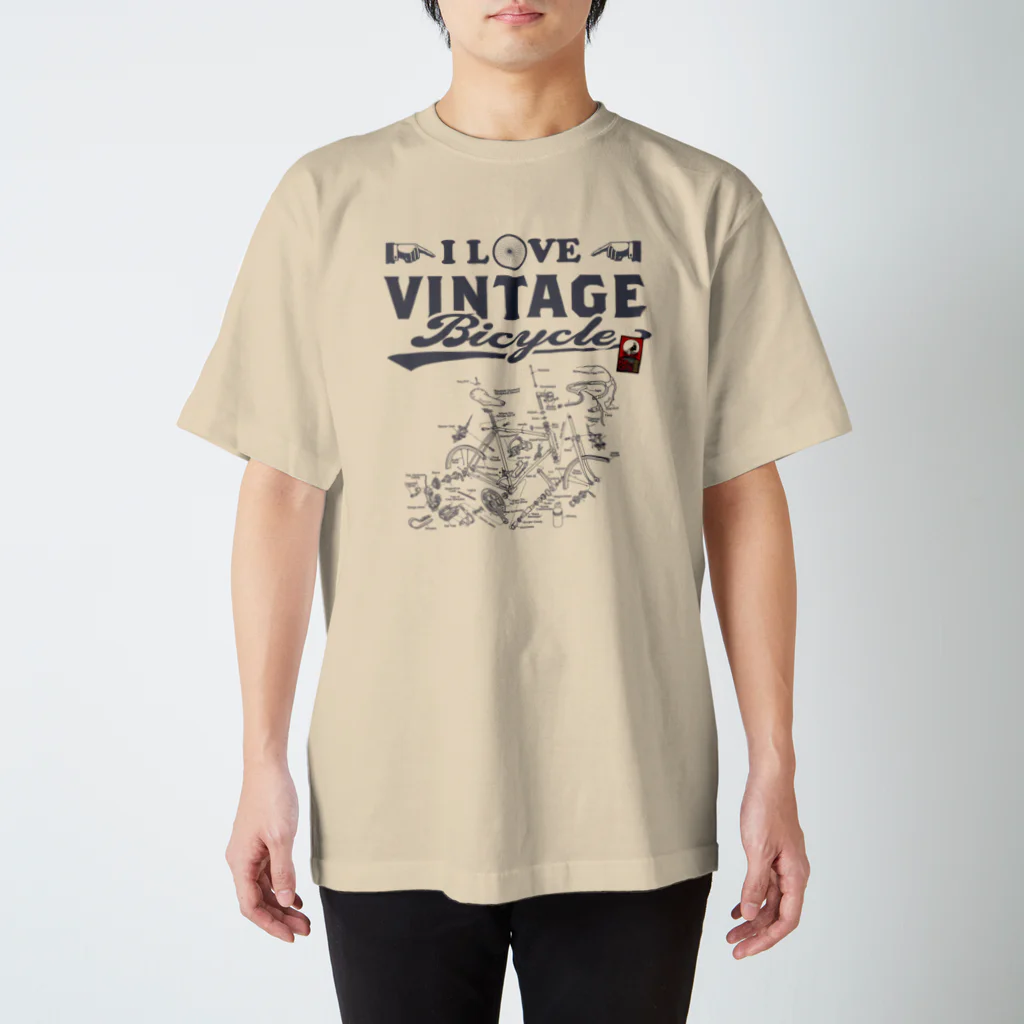 レトロサイクルのI LOVE VINTAGE BICYCLE-ROADBIKE スタンダードTシャツ