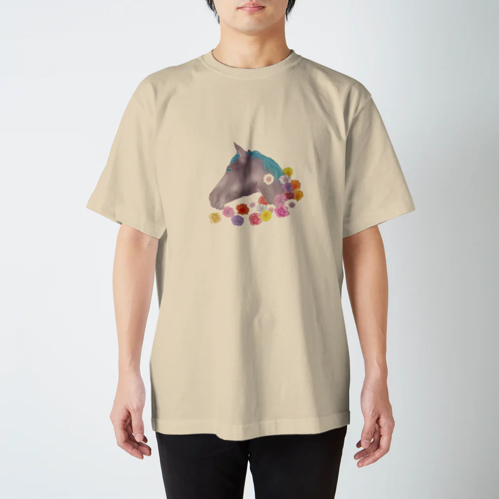 hamly hamuko.の馬と花 Regular Fit T-Shirt
