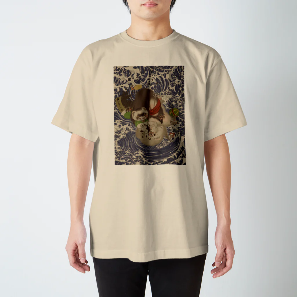 いちごだわし🐹の浮世絵風フェレット スタンダードTシャツ