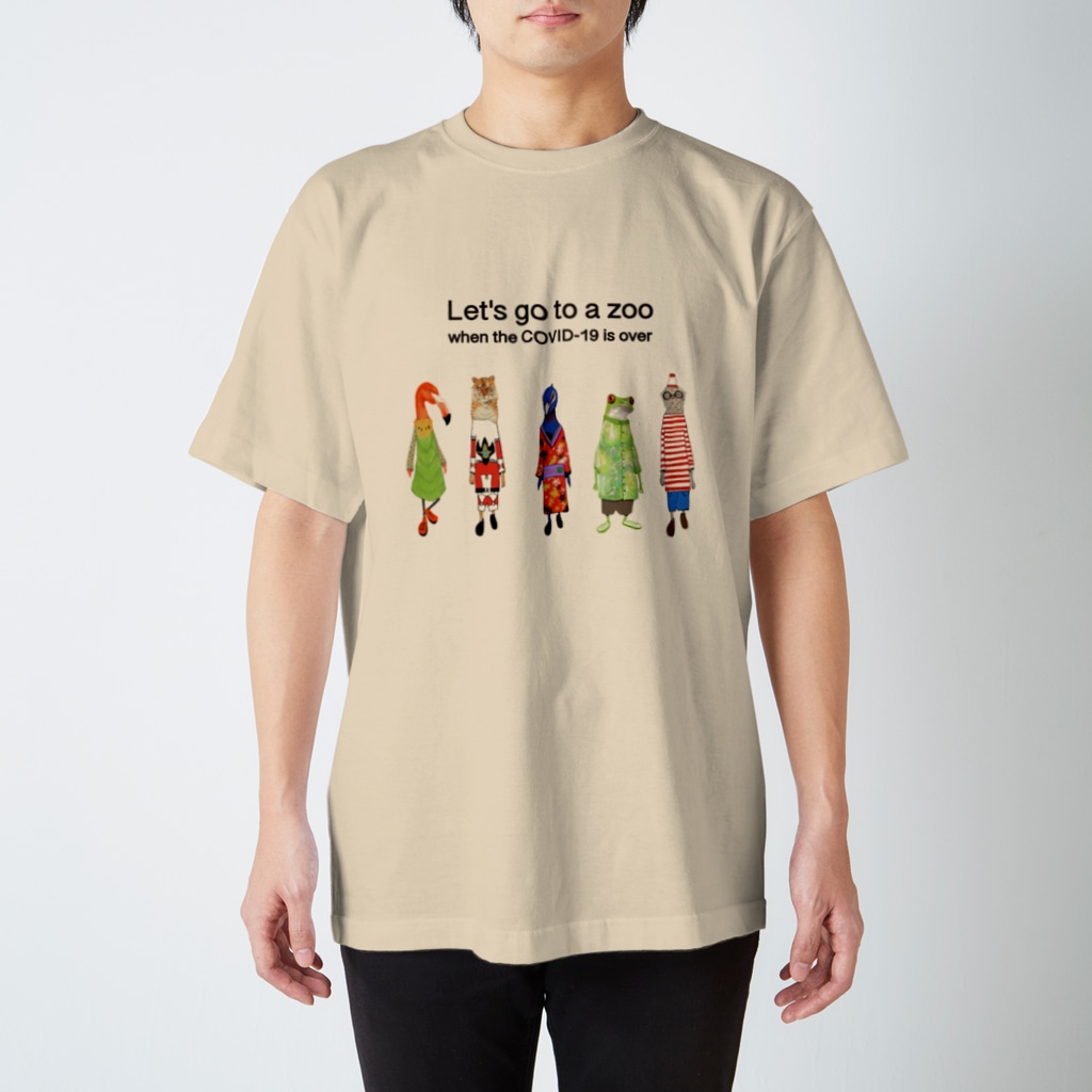 koujirou@mixedmediaのLet's go to a zoo when the COVID-19 is over Regular Fit T-Shirt