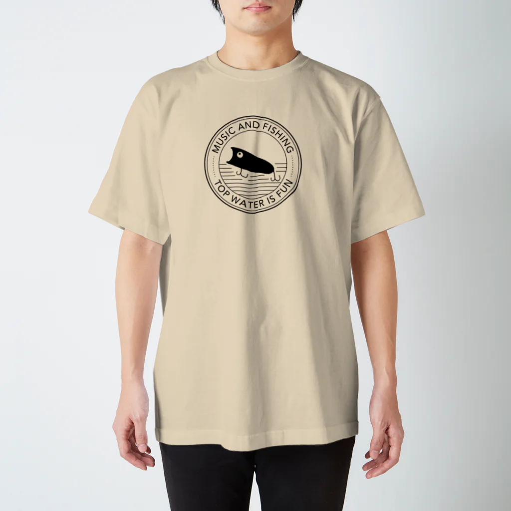 音楽と釣りの釣りTシャツ トップウォーター スタンダードTシャツ