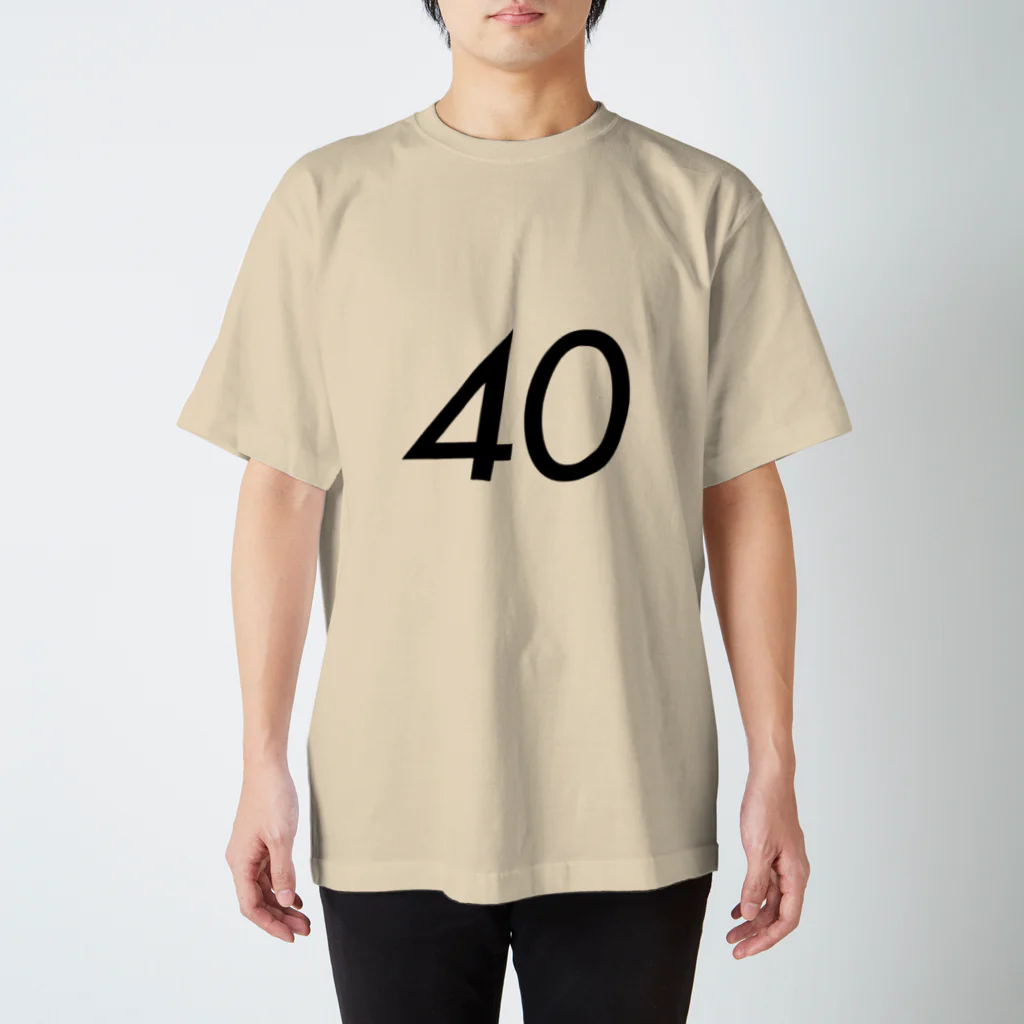 ふしめTシャツの40歳のふしめ (Black) スタンダードTシャツ