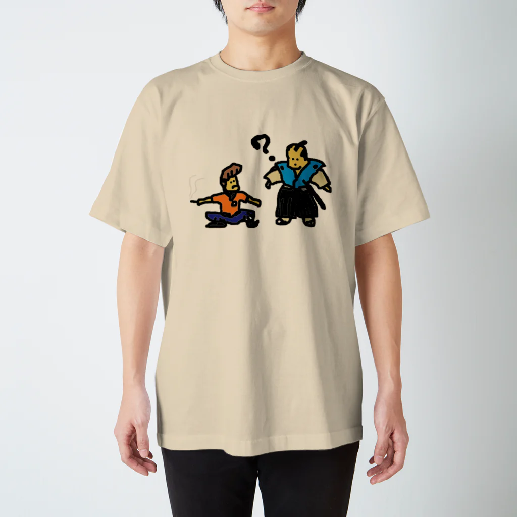 アメリカンベース のお侍とヤンキー　江戸絵巻　侍　歴史　ヤンキー スタンダードTシャツ