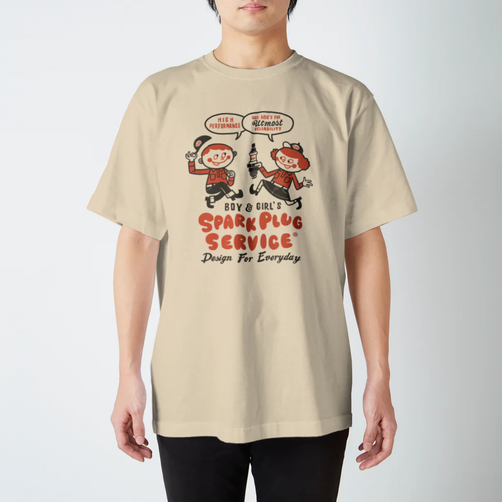 Design For EverydayのスパークプラグとBoy & Girl★アメリカンレトロ【片面B柄】 티셔츠