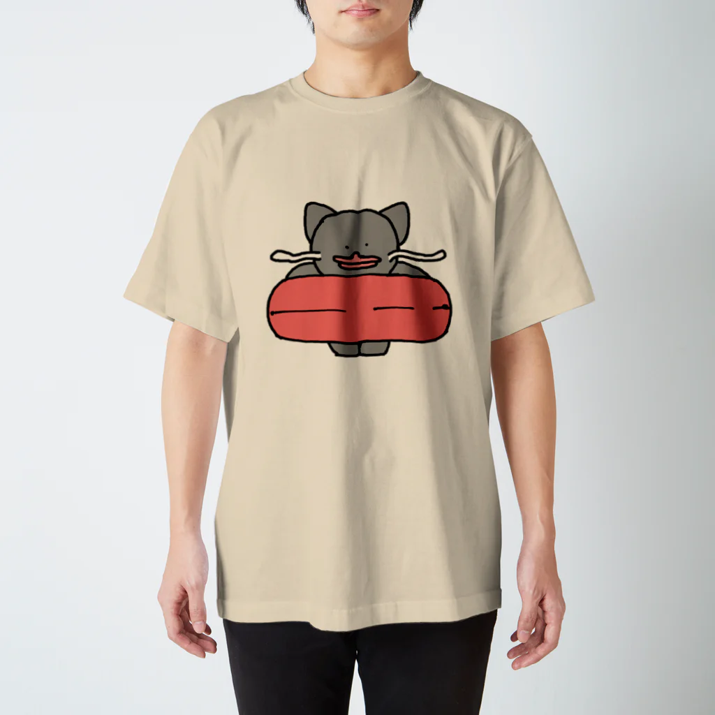 油 虫太郎の浮き輪とナマズねこ Regular Fit T-Shirt
