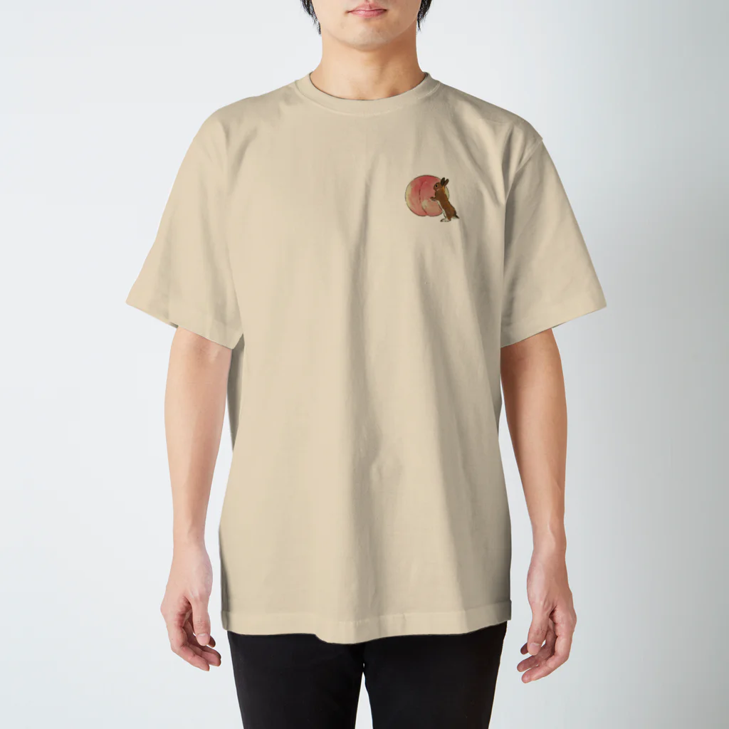 SCHINAKO'Sの桃とうさぎさん（チェスナット） Regular Fit T-Shirt