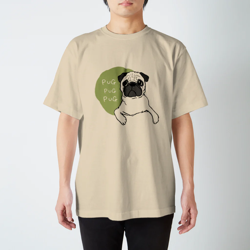 Ayumi HIdakaのPUGPUGPUG フォーン✖️グリーン スタンダードTシャツ