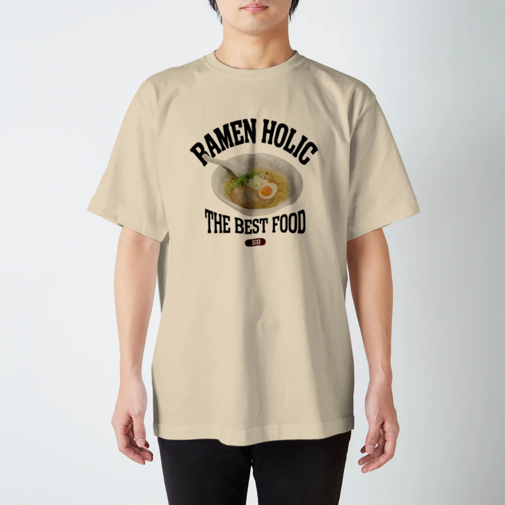 メシテロタイプ（飯テロTシャツブランド）の塩ラーメン（ビンテージ風） スタンダードTシャツ