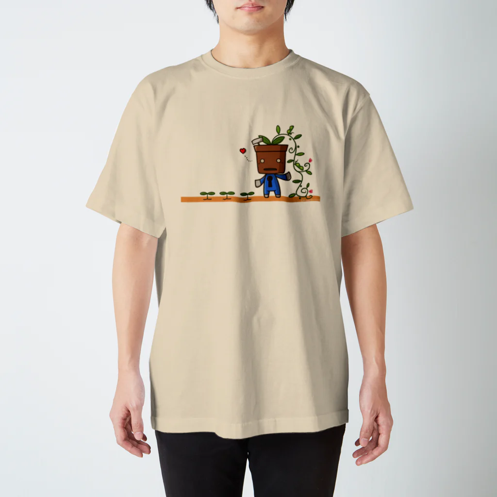 【喝っ！パどきあ。】SUZURI店舗の植木デコはちろー Regular Fit T-Shirt