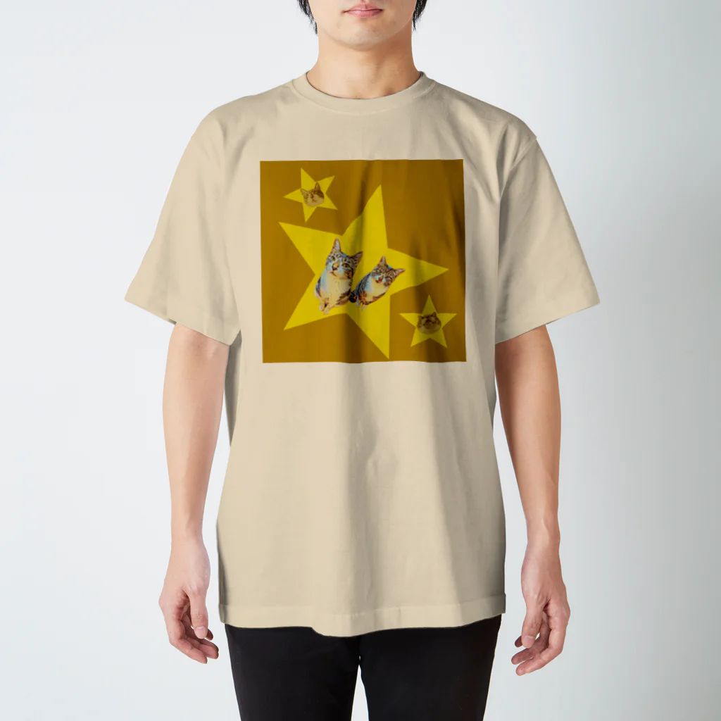 BARUZUKIの星にゃんこ Regular Fit T-Shirt