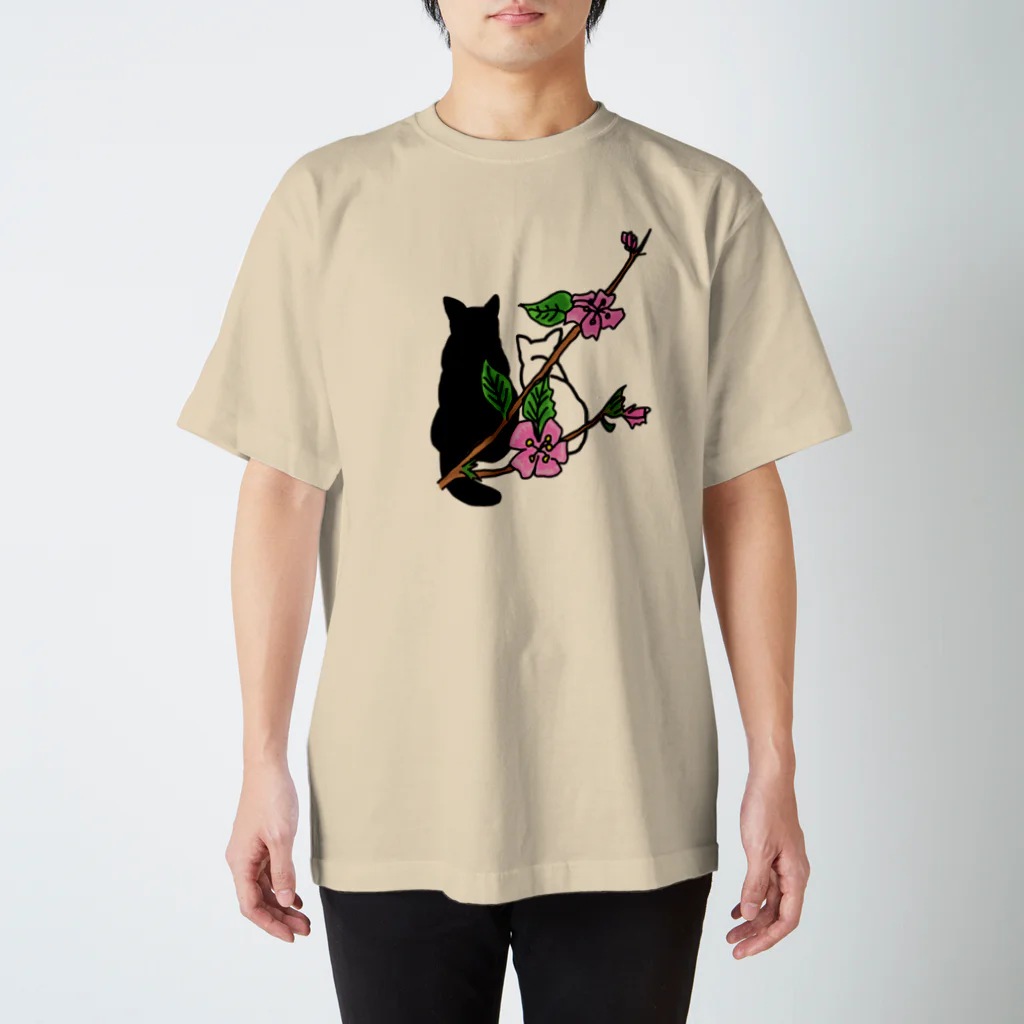 ねこ・ねこの桜猫 スタンダードTシャツ