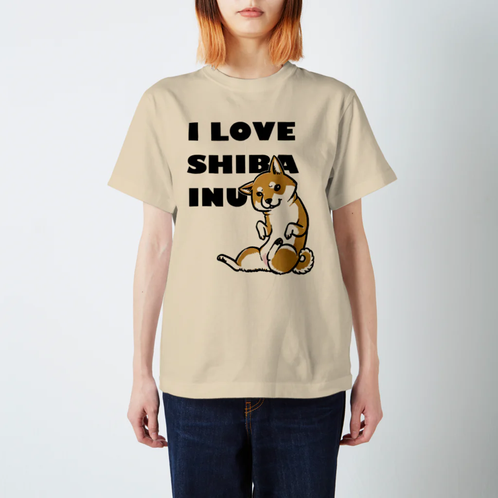 真希ナルセ（マキナル）のI LOVE SHIBA INU（新バージョン・赤柴） スタンダードTシャツ