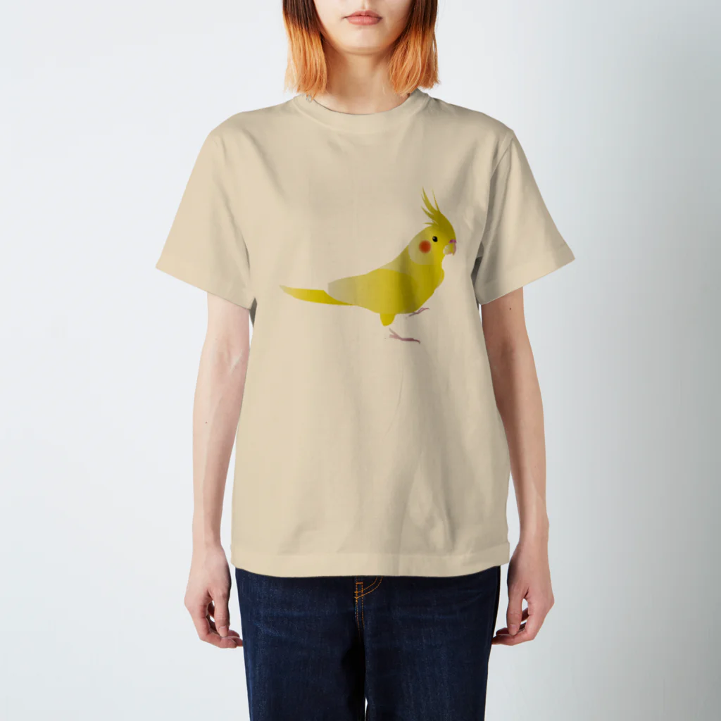 動物モチーフ雑貨店　うちのこのオカメインコ　イエロー スタンダードTシャツ