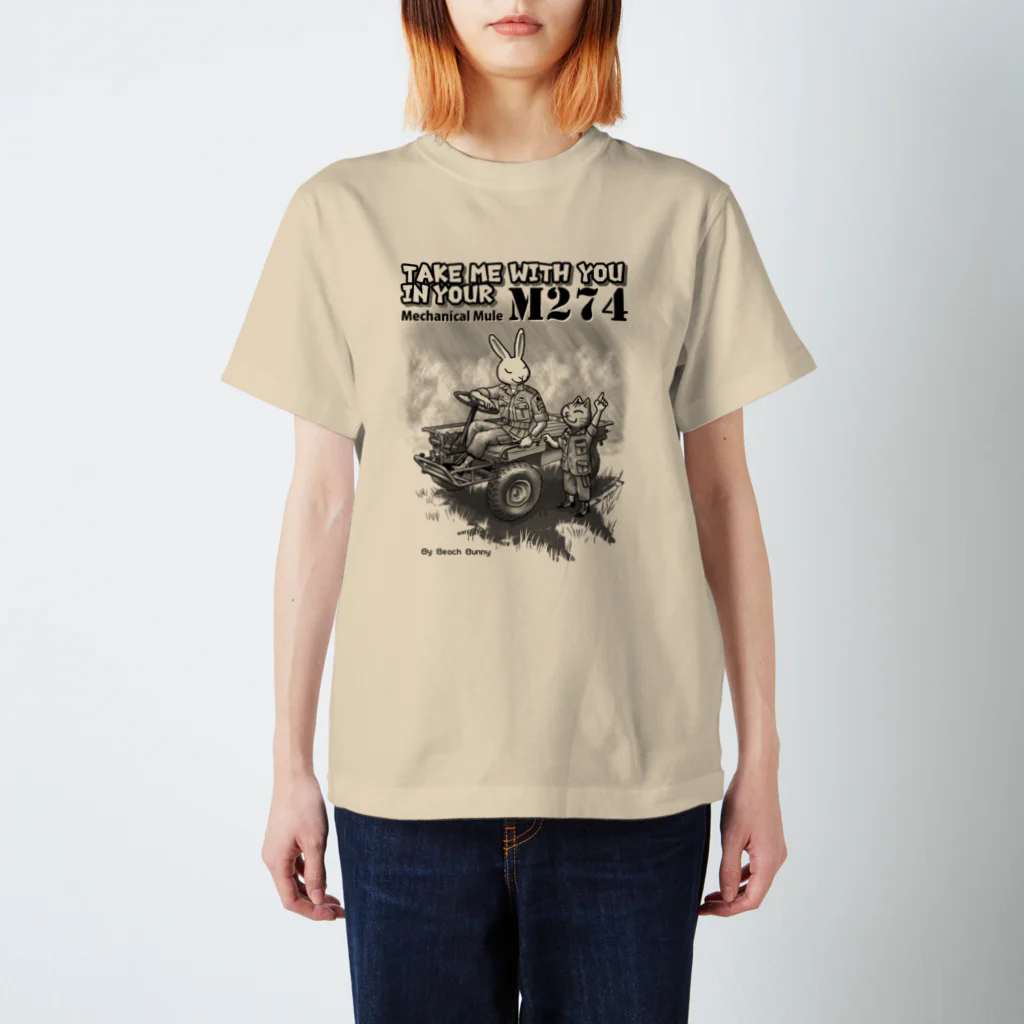 BeachBunnyのうさぎとねこ　US M274に乗せて！ スタンダードTシャツ