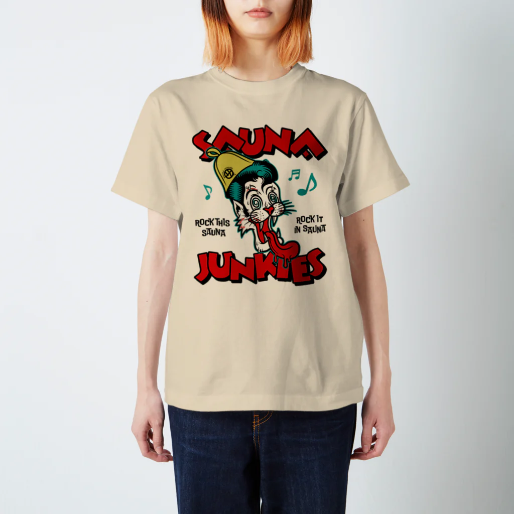 SAUNA JUNKIES | サウナジャンキーズのSAUNNER CATS（淡色） Regular Fit T-Shirt