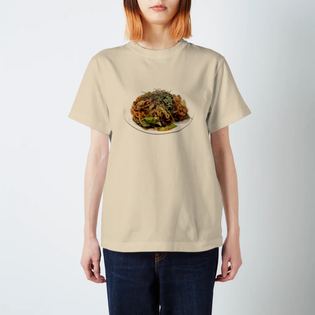 メシテロタイプ（飯テロTシャツブランド）の焼うどん スタンダードTシャツ