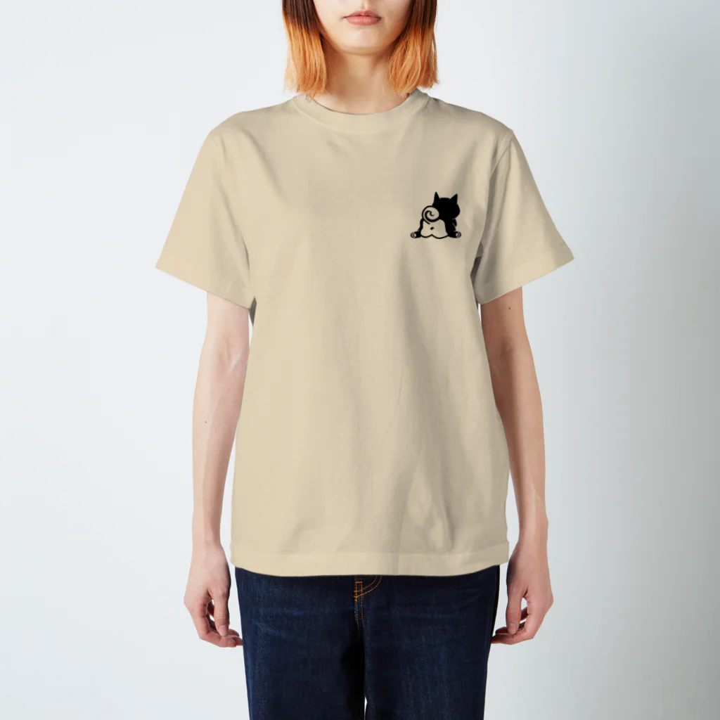 しっぽ堂のOchiri　ブラック Regular Fit T-Shirt