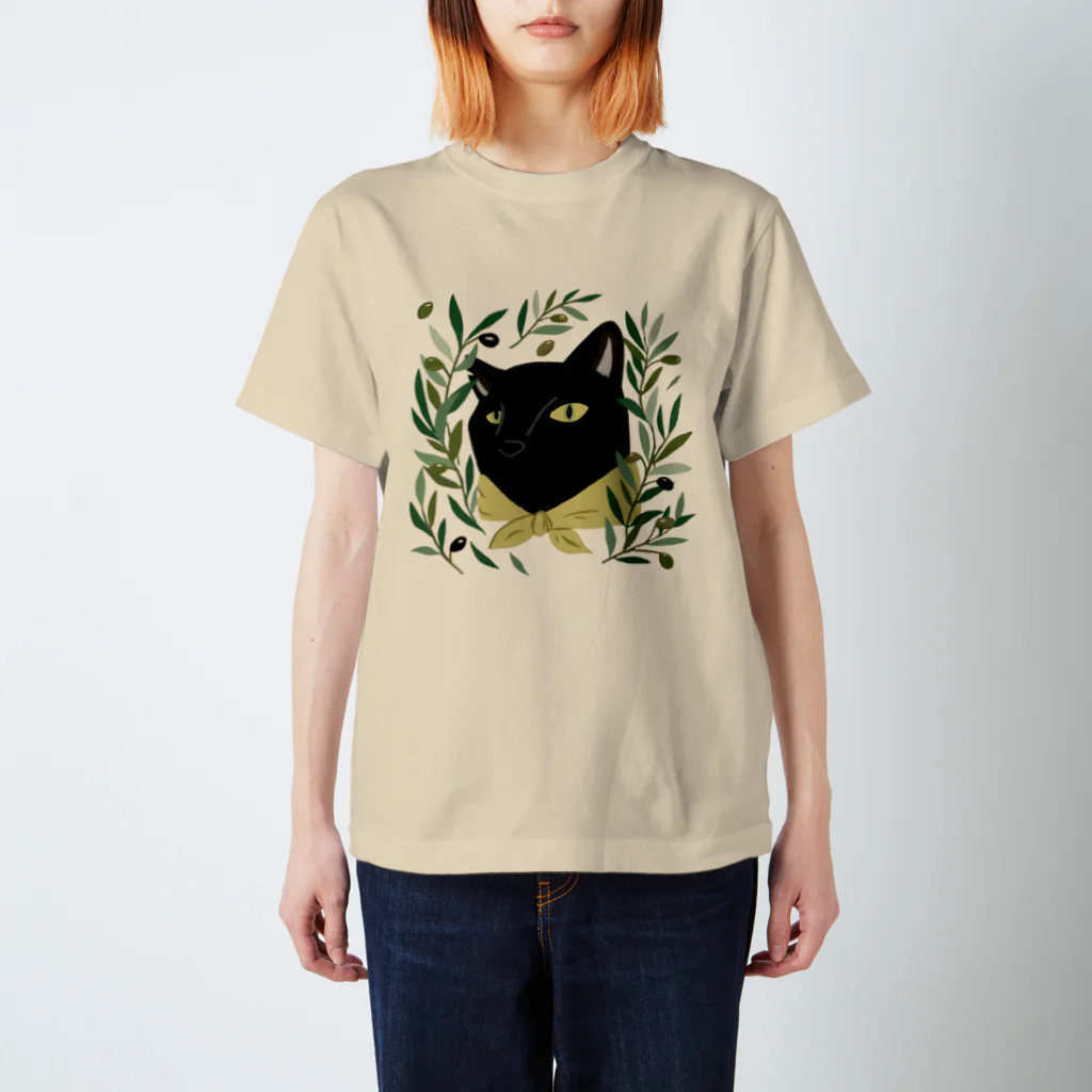 kikkutontonのオリーブ畑の黒猫ちゃん Regular Fit T-Shirt